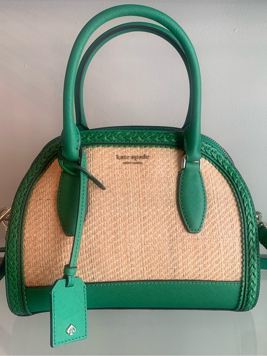 kate spade Handbags - Kate Spade Reiley Raffia Satchel Green Straw Summer Crossbody Satchel